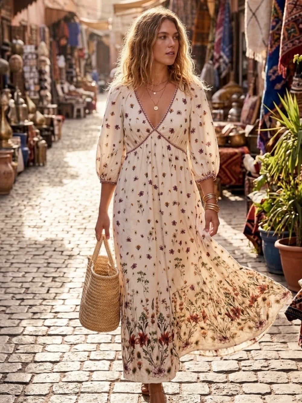 MAX STUDIO BOHO FLORAL MAXI size S